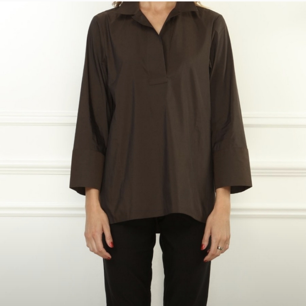 Popover Hinson Wu Brown Blouse